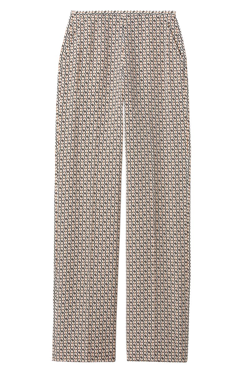 St. John Collection Icon Stripe Silk Crêpe de Chine Pants, Alternate, color, 
