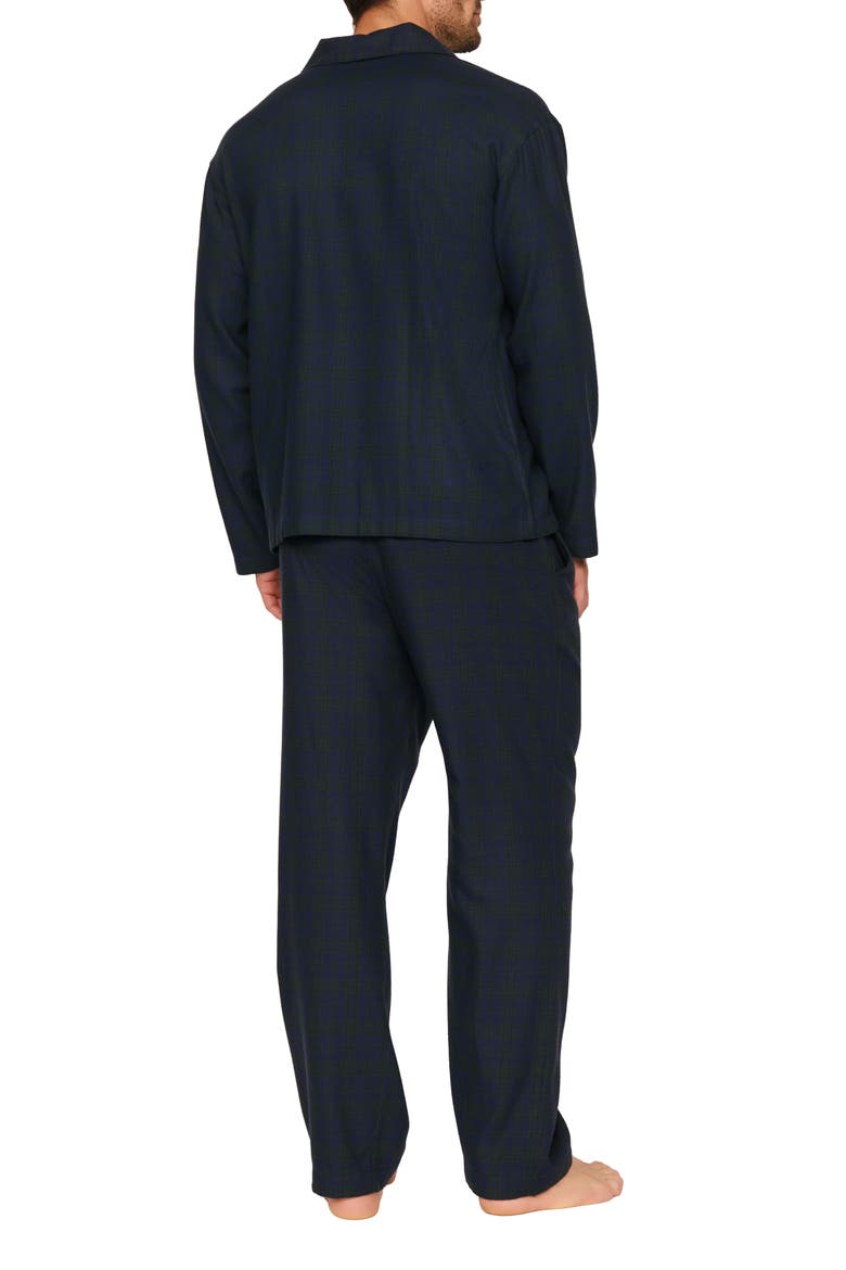 Organic Cotton Blend Flannel Pajamas, Alternate, color, HERITAGE CHECK NAVY/