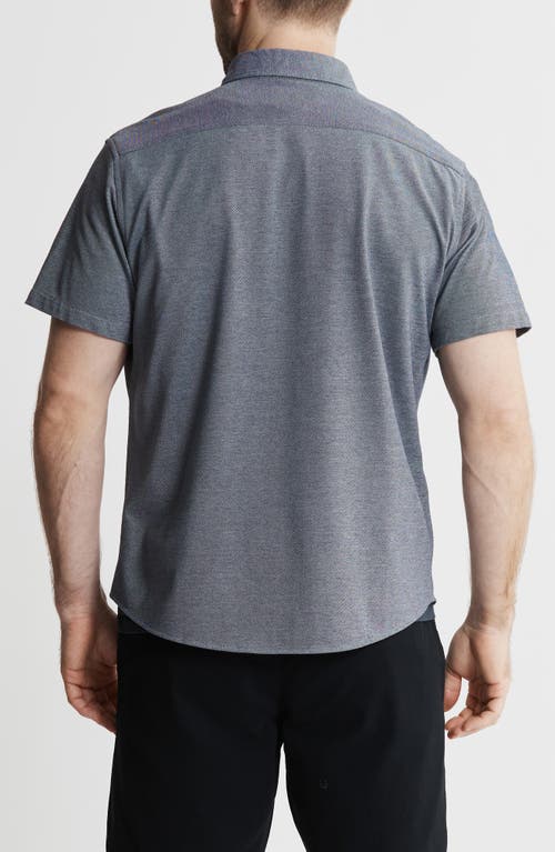 Jachs Short Sleeve Stretch Oxford Button-up Shirt