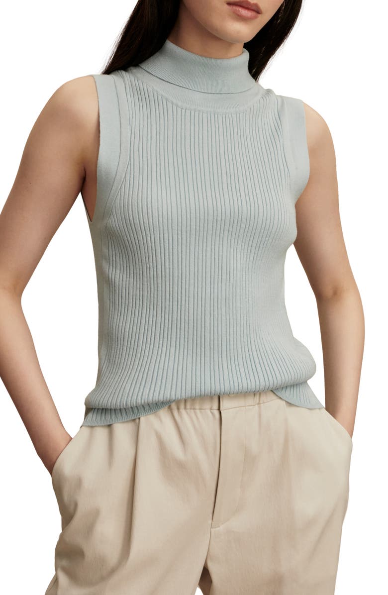 Varley Anastasia Sleeveless Turtleneck, Main, color, Winter Sky
