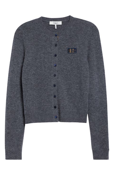 Logo Patch Wool & Cashmere Cardigan