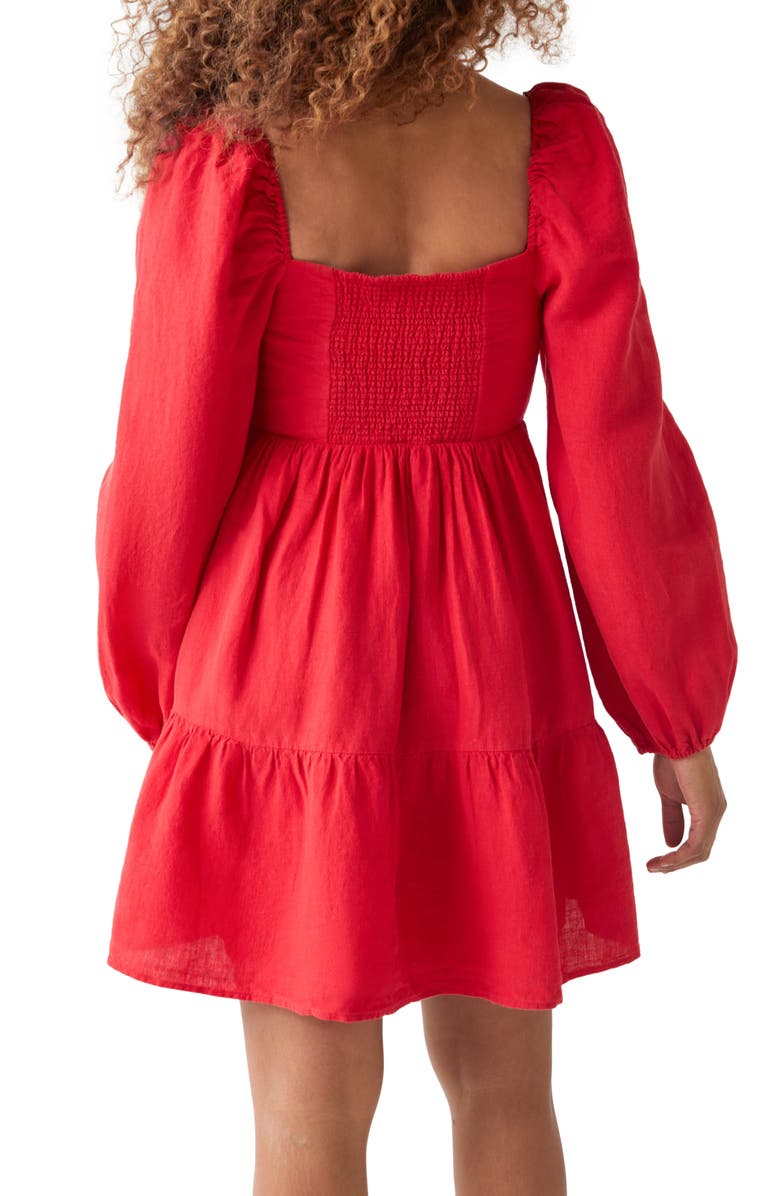 & Other Stories Smocked Square Neck Long Sleeve Tiered Minidress, Alternate, color, 