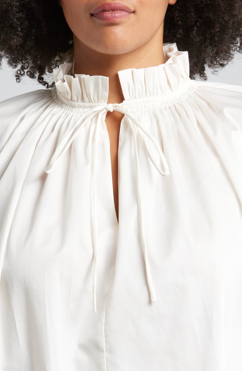 HARSHMAN Audrey Tie Detail Cotton Pullover Top, Alternate, color, Ivory