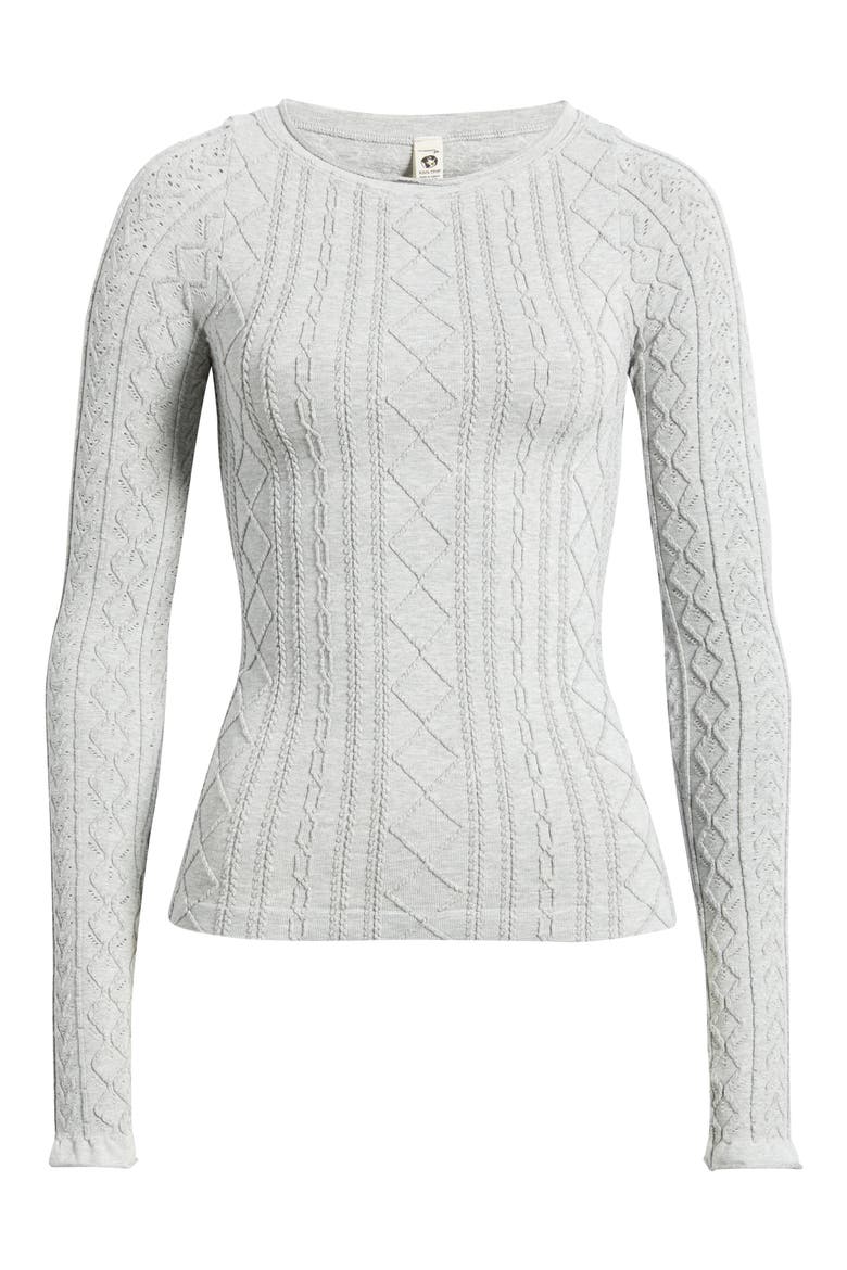So Soft Seamless Long Sleeve Top, Alternate, color, HEATHER GREY