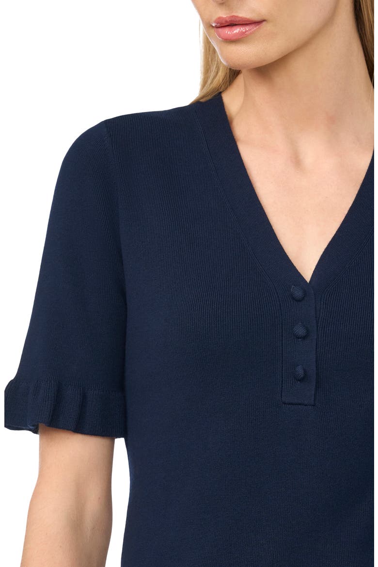 V-Neck Elbow Sleeve Sweater, Alternate, color, CLASSIC NAVY