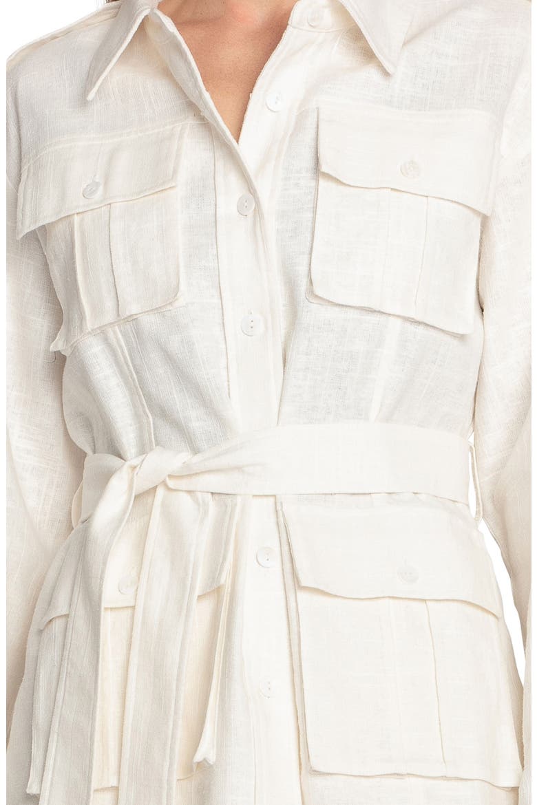 Still Storm Belted Cotton & Linen Jacket, Alternate, color, CREAM