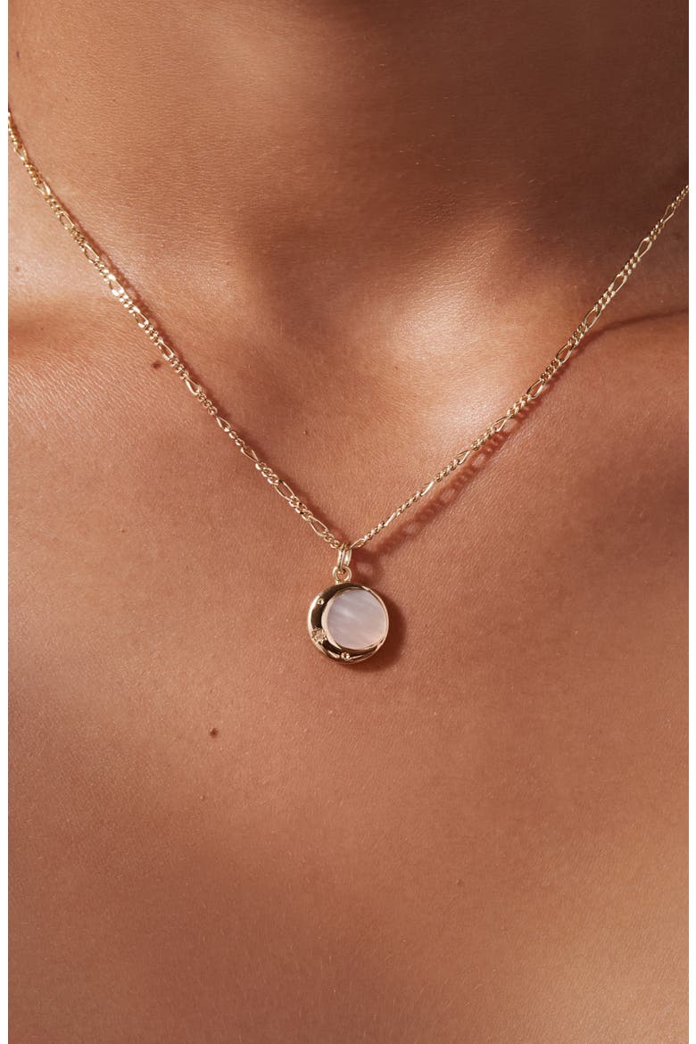 Mei Moon Pendant Necklace, Alternate, color, GOLD/WHITE