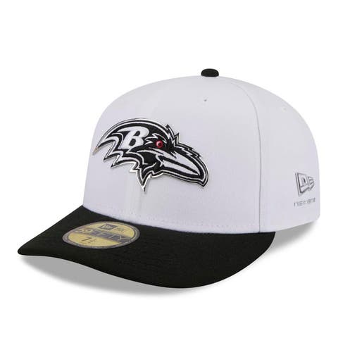 Men's New Era  White/Black Baltimore Ravens 2026 NFL Draft Pre-Curved 59FIFTY Fitted Hat