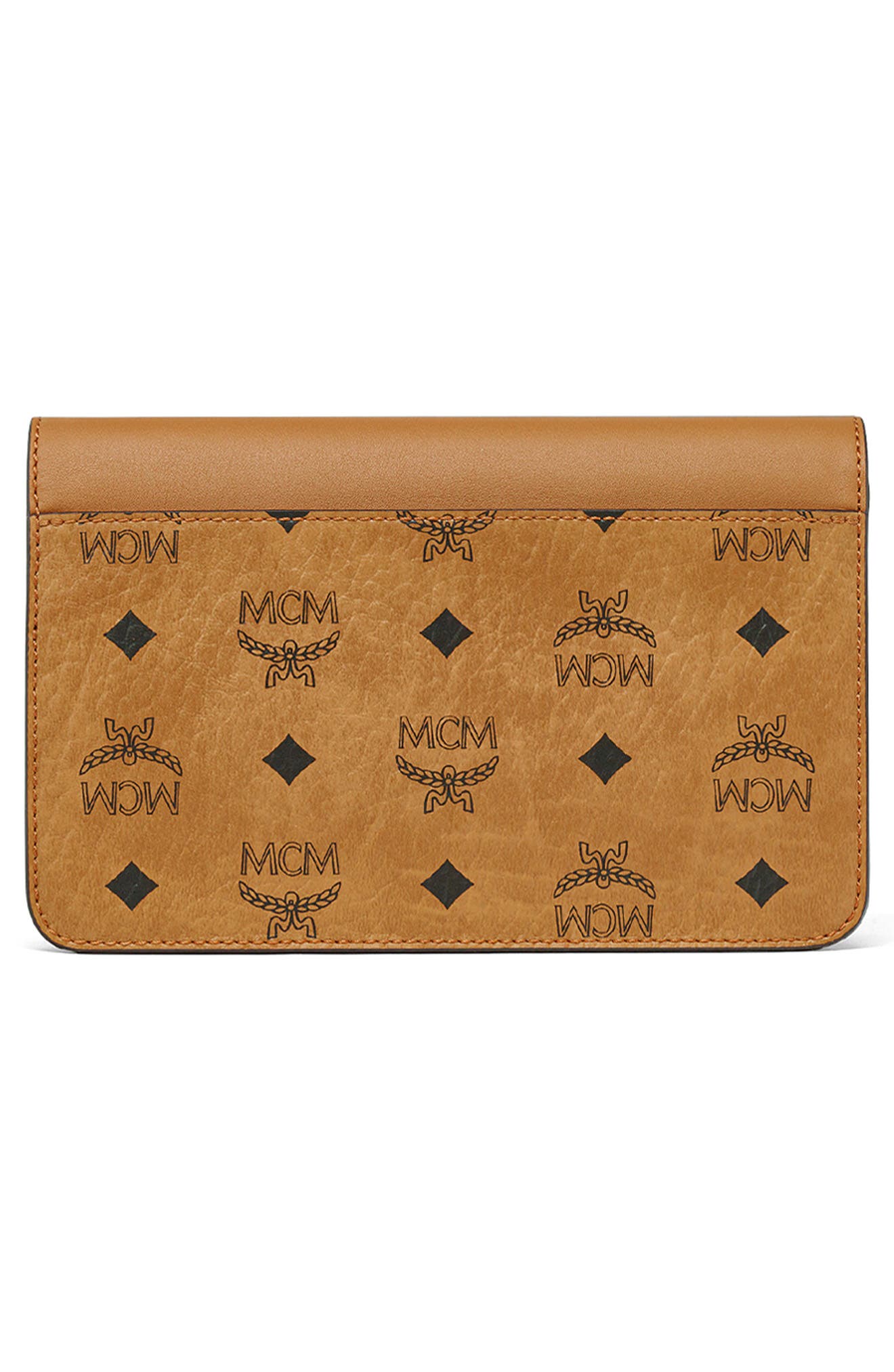 Diamond Shoulder Bag in Visetos Leather Mix, Alternate, color, COGNAC