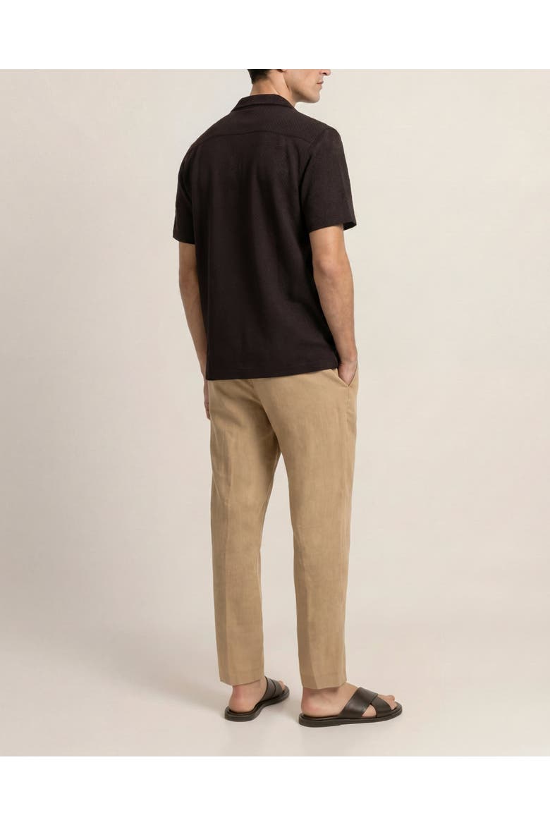 Maitan Linen Short Sleeve Shirt, Alternate, color, Espresso