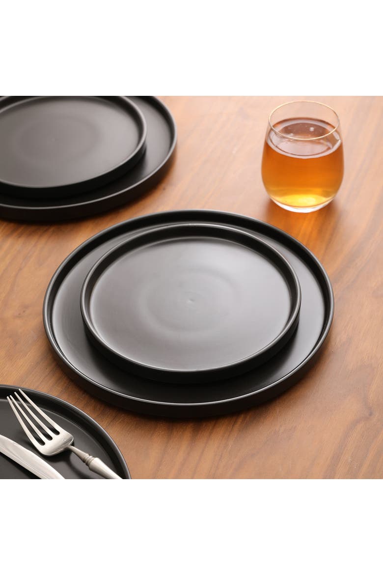 Celina Stoneware 4-Piece Salad Plate Set, Alternate, color, Black