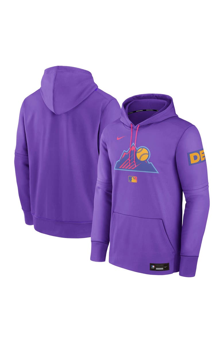 Nike Men's Nike  Purple Colorado Rockies 2025 City Connect Authentic Collection Therma Pullover Hoodie, Main, color, Purple