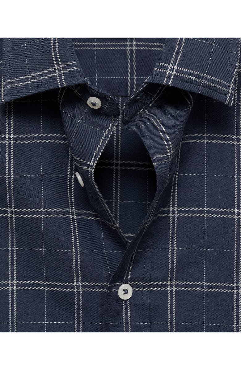 MANGO Regular Fit Plaid Cotton Button-Up Shirt, Alternate, color, Dark Navy