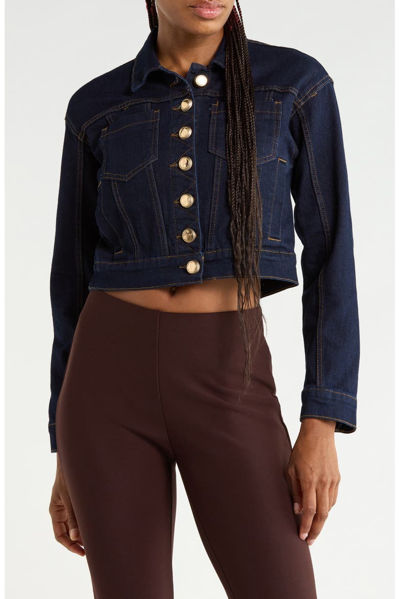 Cropped Denim Jacket, Main, color, INDIGO RINSE WASH
