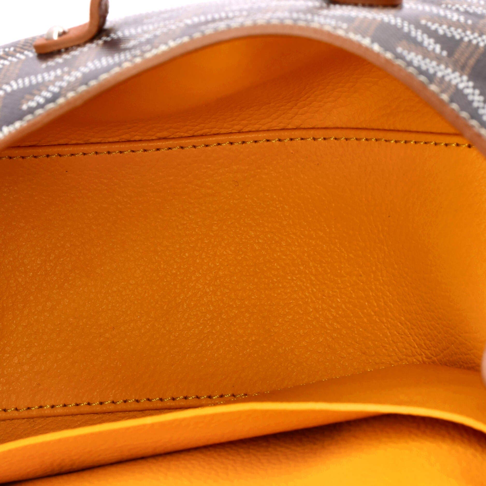 Pre-Owned Goyard Saigon Top Handle Bag Coated Canvas with Leather Mini, Alternate, color, Brown