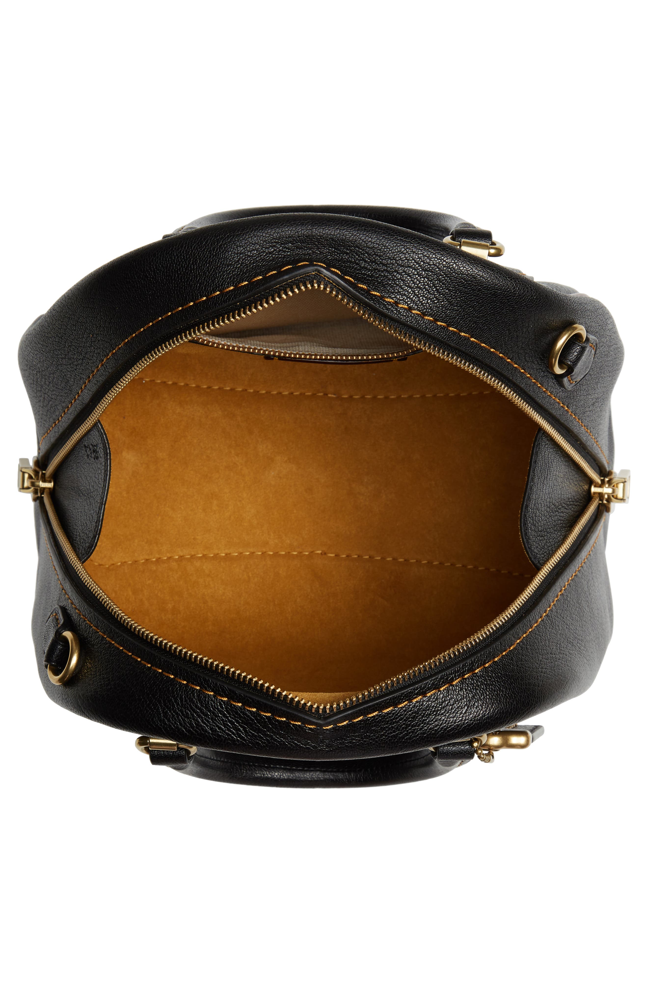 COACH Marleigh Goatskin Leather Dome Satchel, Alternate, color, 