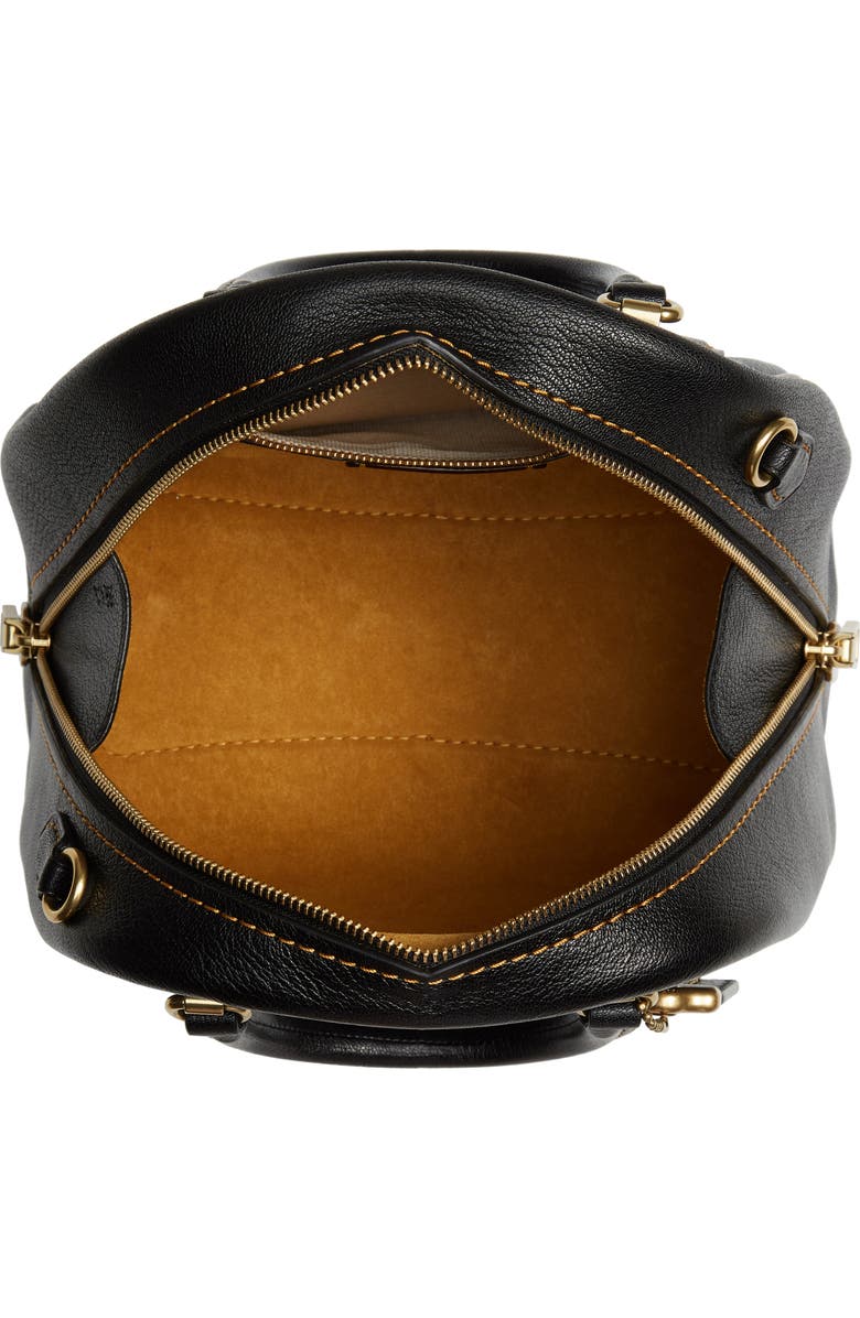 COACH Marleigh Goatskin Leather Dome Satchel, Alternate, color,