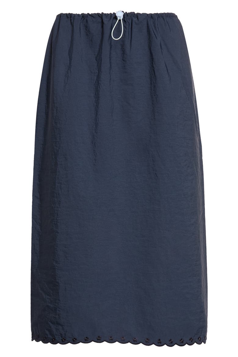 Cbbria Embroidered Taffeta Midi Skirt, Alternate, color, NAVY