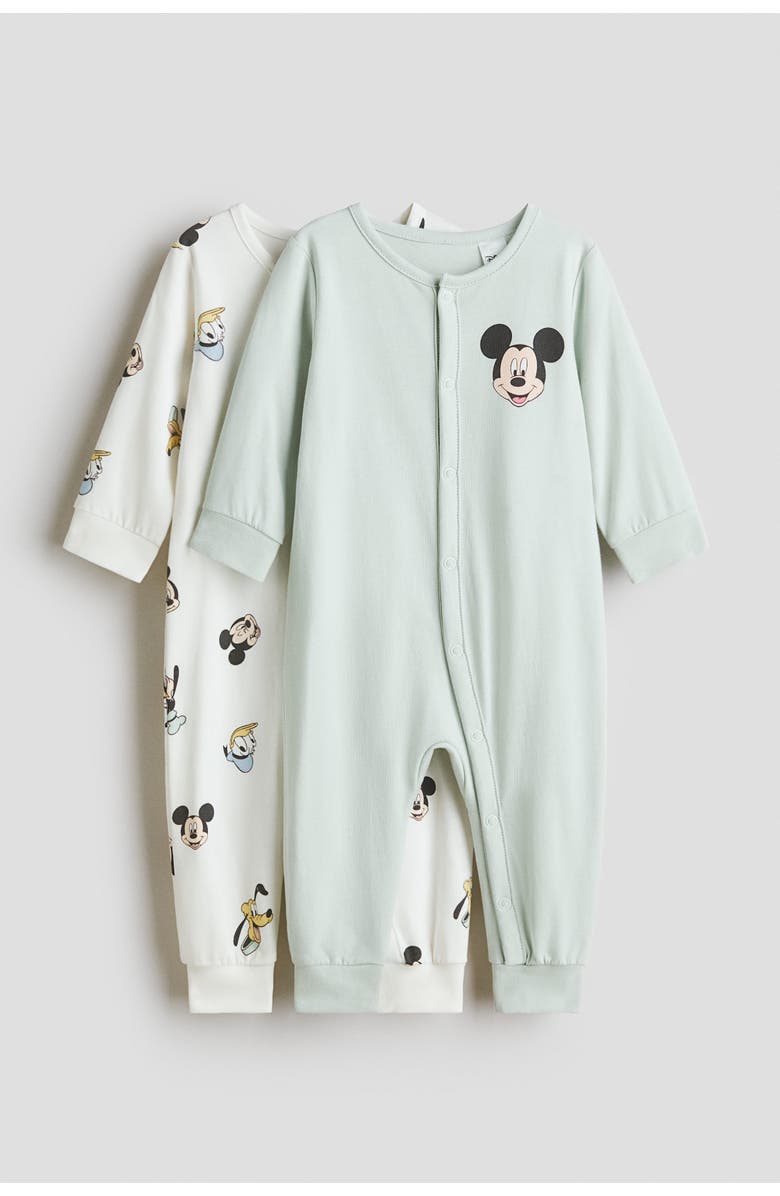 H&M 2-pack Printed Pyjamas, Main, color, Light Green/Mickey Mouse