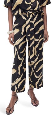 MANGO Printed Straight Leg Pants