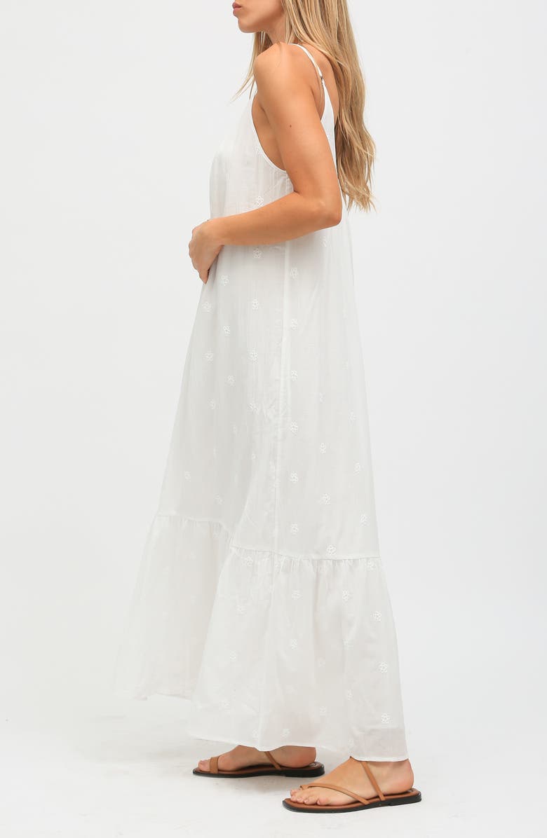 Electric & Rose Laney Embroidered Cotton Maxi Dress, Alternate, color, Cloud