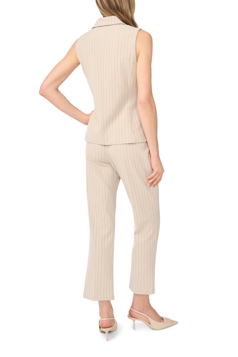 Tailored Pinstriped Vest, Alternate, color, STONE