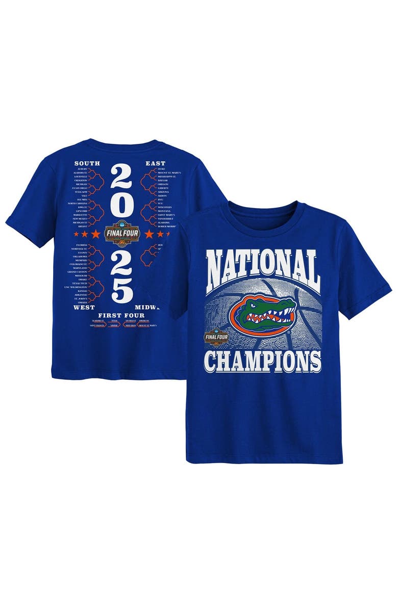Outerstuff Preschool Royal Florida Gators 2025 NCAA Men's Basketball National Champions Bracket T-Shirt, Alternate, color, 