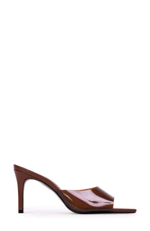 Black Suede Studio Belle Open Toe Pump In Chestnut Pvc