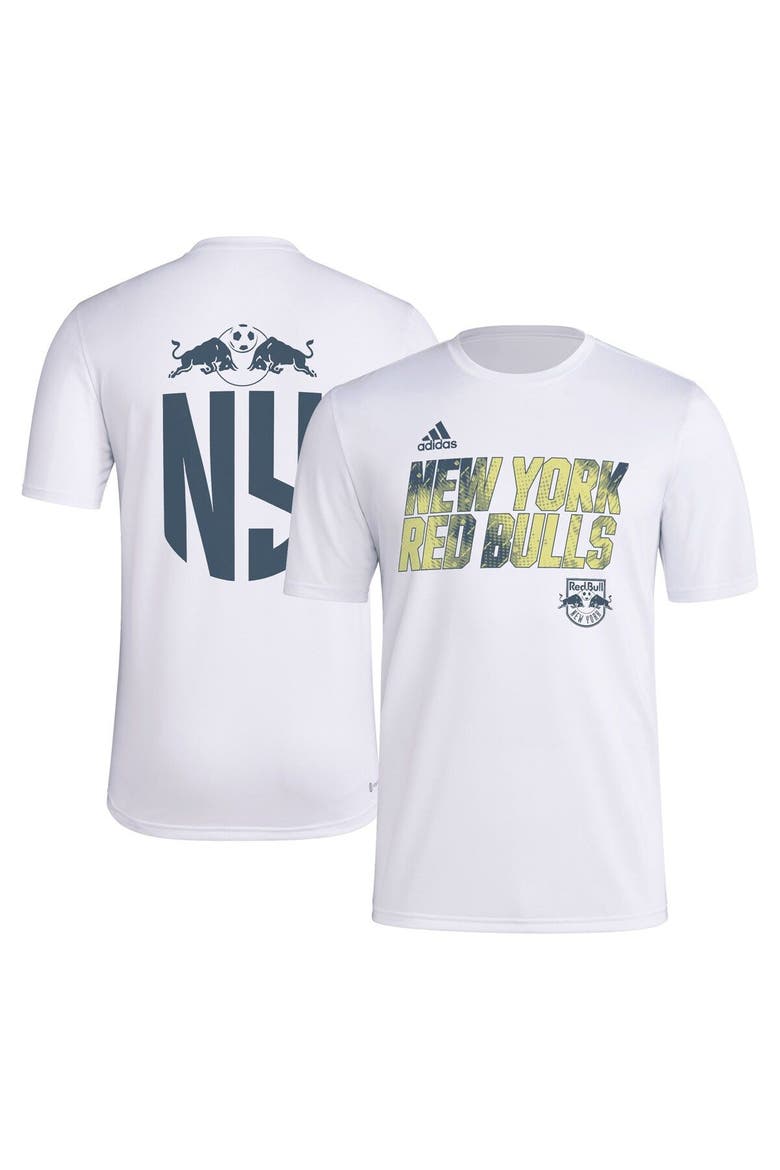Men's adidas White New York Red Bulls Team Jersey Hook AEROREADY T-Shirt, Main, color, White