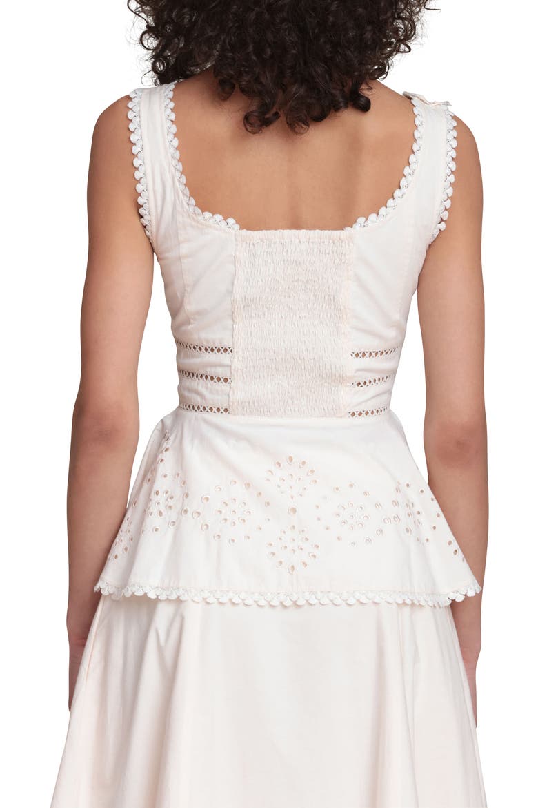 Eyelet Peplum Cotton Tank, Alternate, color, CREAM