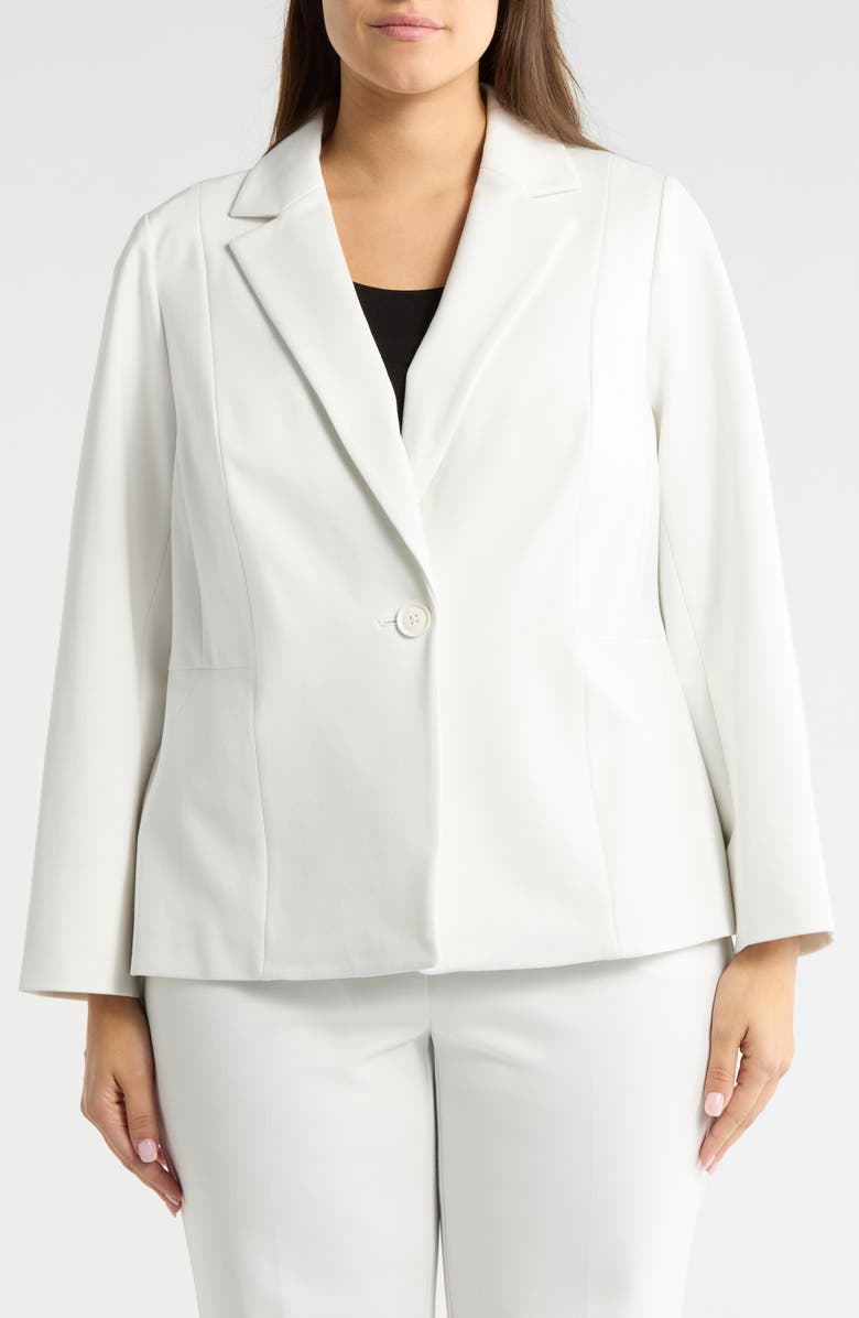 KASPER One-Button Seamed Waist Blazer, Alternate, color, Vanilla Ice