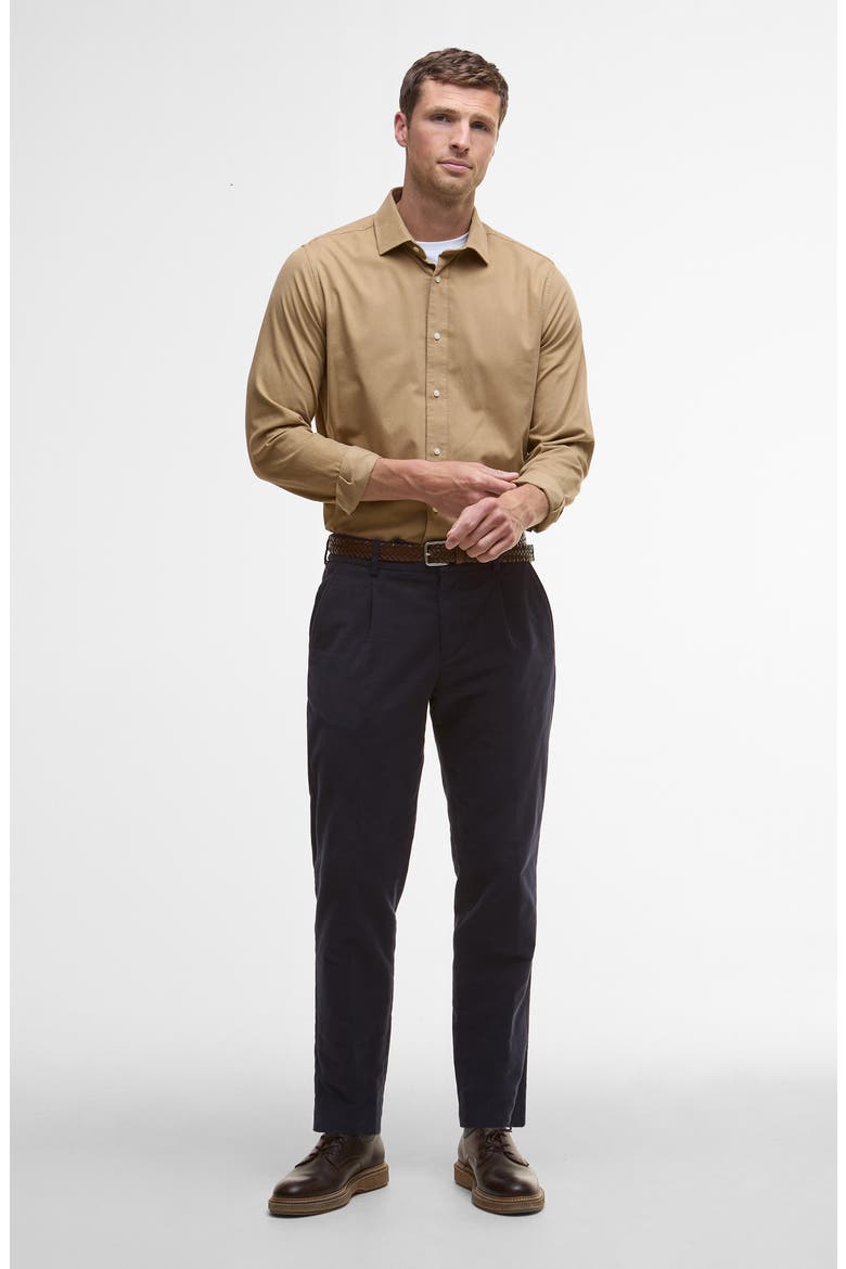 Runnymede Tailored Fit Micro Corduroy Shirt, Alternate, color, STONE
