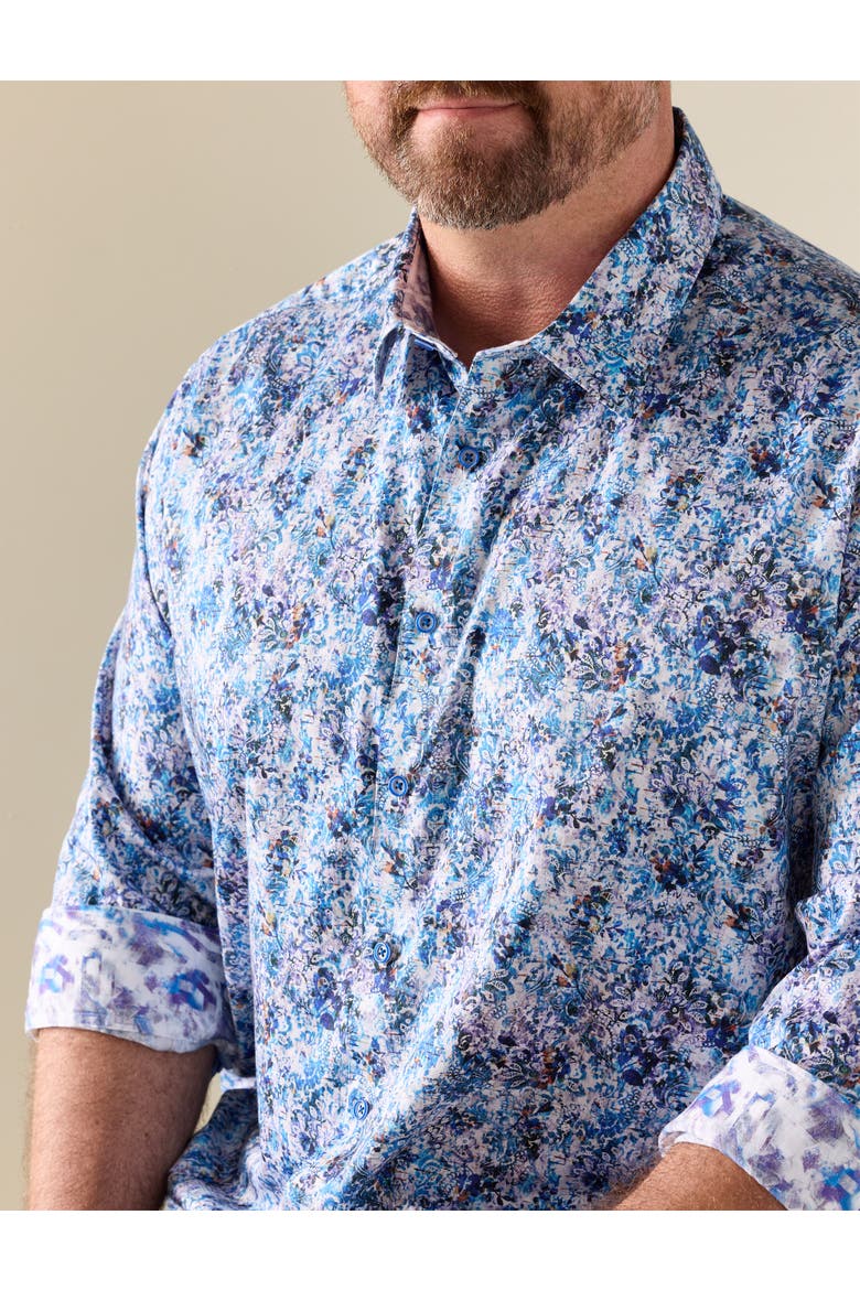 Big & Tall Paisley Floral Sport Shirt, Alternate, color, MULTI