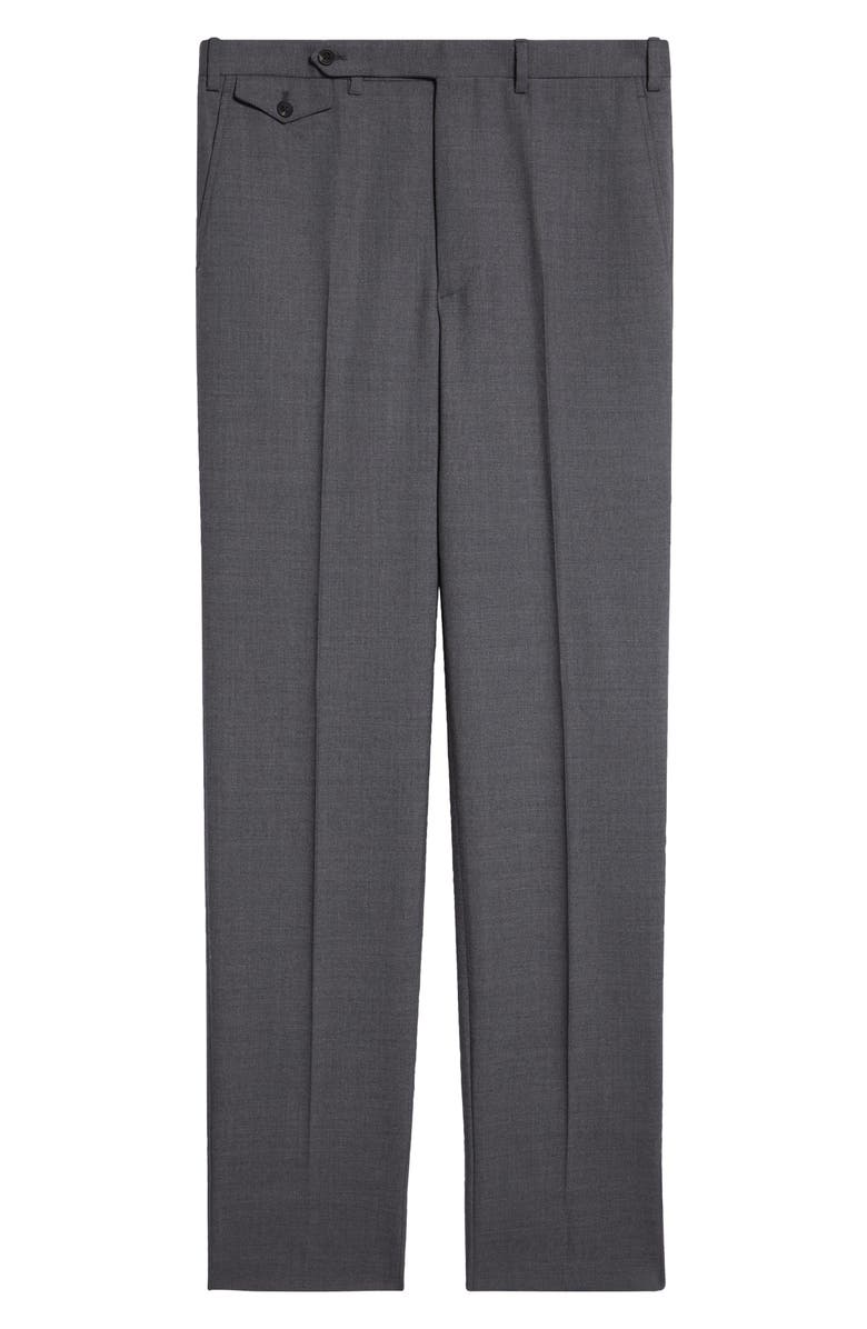 J. Mueser Waverly High Twist Virgin Wool Trousers, Alternate, color, Light Grey