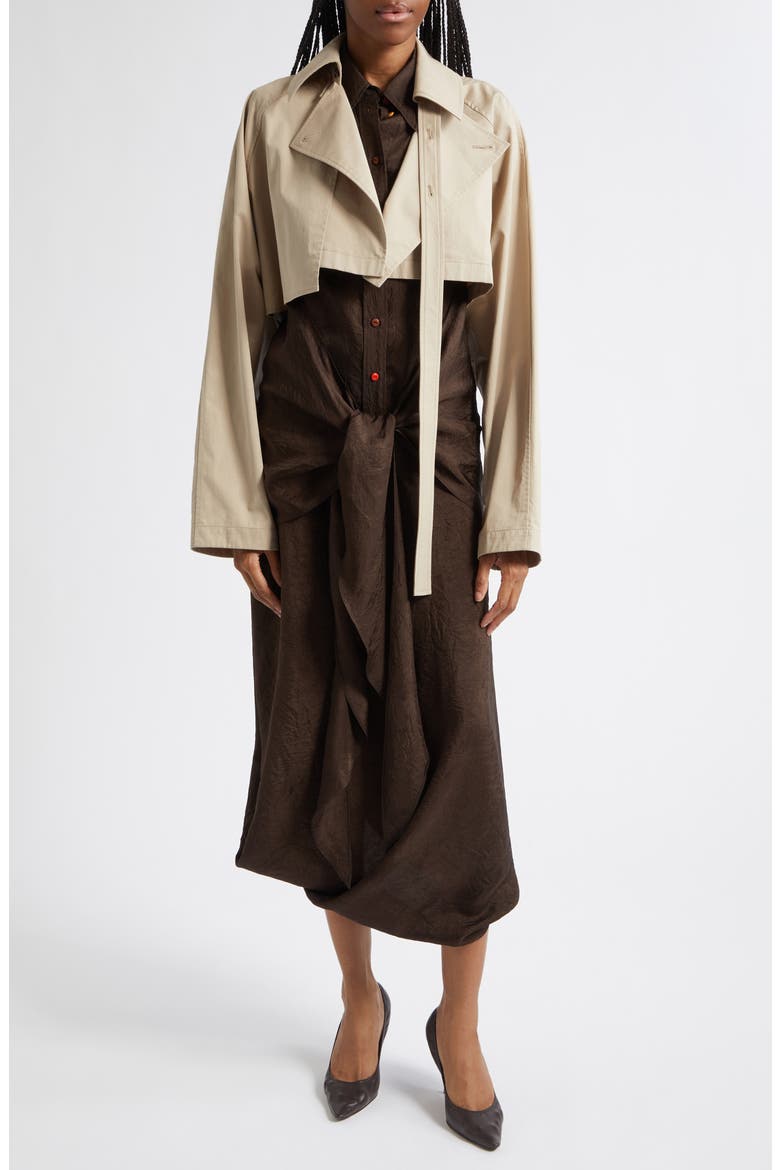 Maeve Crop Trench Coat, Alternate, color, FAWN