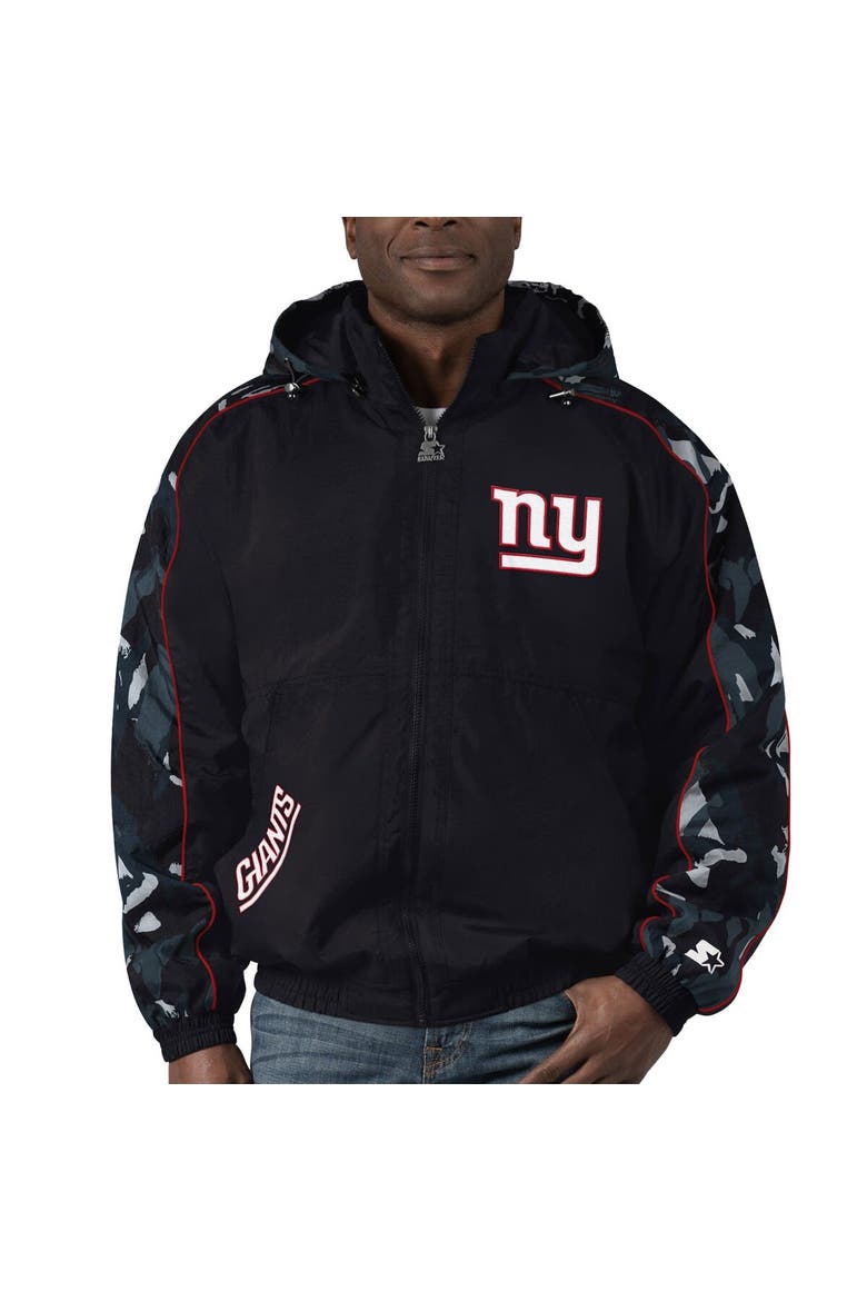 Men's Starter Black New York Giants Thursday Night Gridiron Full-Zip Hoodie, Main, color, Black