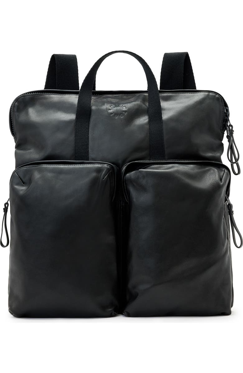 AllSaints Haven Force Leather Backpack, Main, color, Black