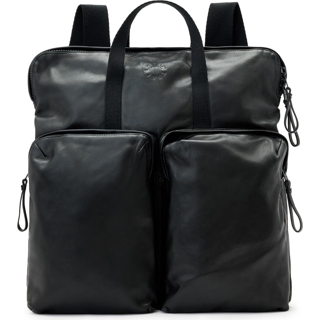 Allsaints Haven Force Leather Backpack In Black