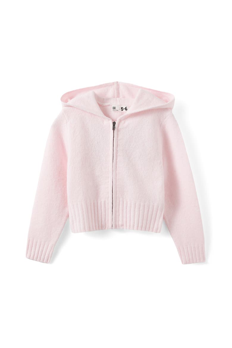 Kid's Knitted Zip Through Hoodie, Main, color, Tea Party Pink