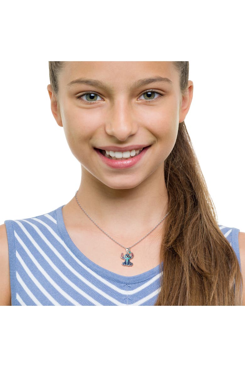 Blue Crystal Sitting Stitch Pendant, Alternate, color, Blue, silver