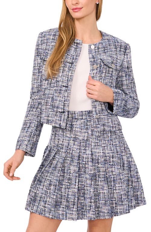 Ted Baker Tweed Pleated Fit & Flare Miniskirt In Gray