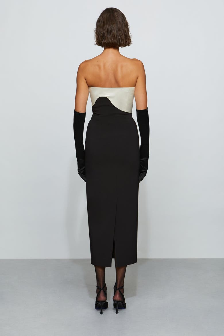 Court Combo Dress, Alternate, color, Black/Ivory