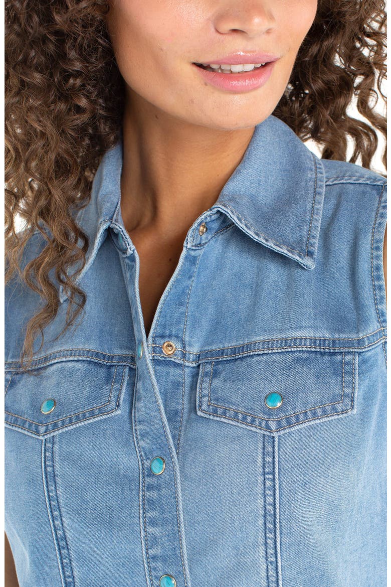 Sleeveless Denim Shirt, Alternate, color, DESERT SKY