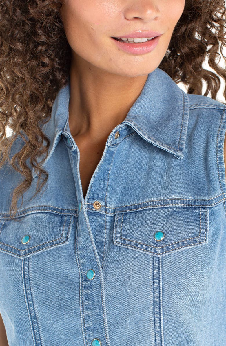 Liverpool Sleeveless Denim Shirt, Alternate, color, 