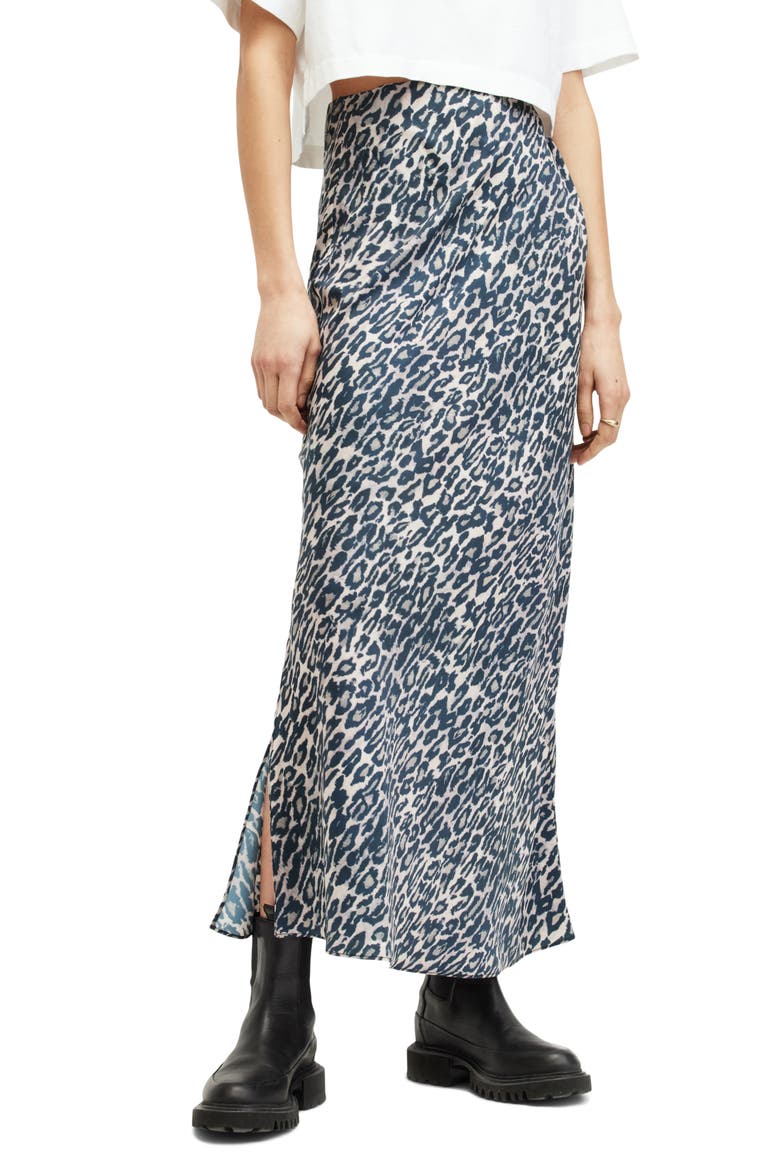 Bryony Leopard Print Satin Maxi Skirt, Main, color, ANITA SOFT PINK