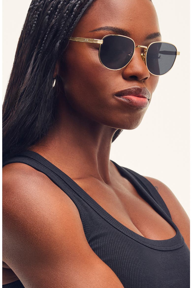 Born Ready 52mm Round Sunglasses, Alternate, color, GOLD/ SMOKE