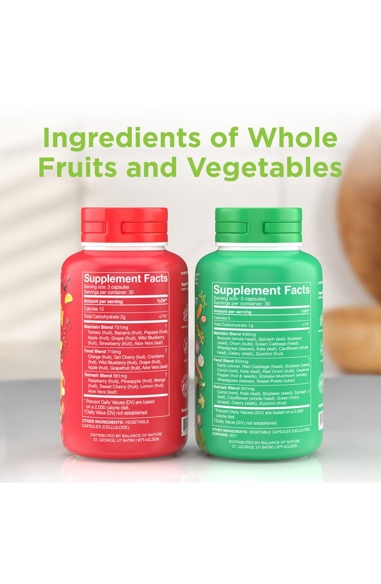 Balance of Nature Whole Fruit and Vegetable Blend Dietary Supplement Capsules One Pack, Alternate, color, NO COLOR