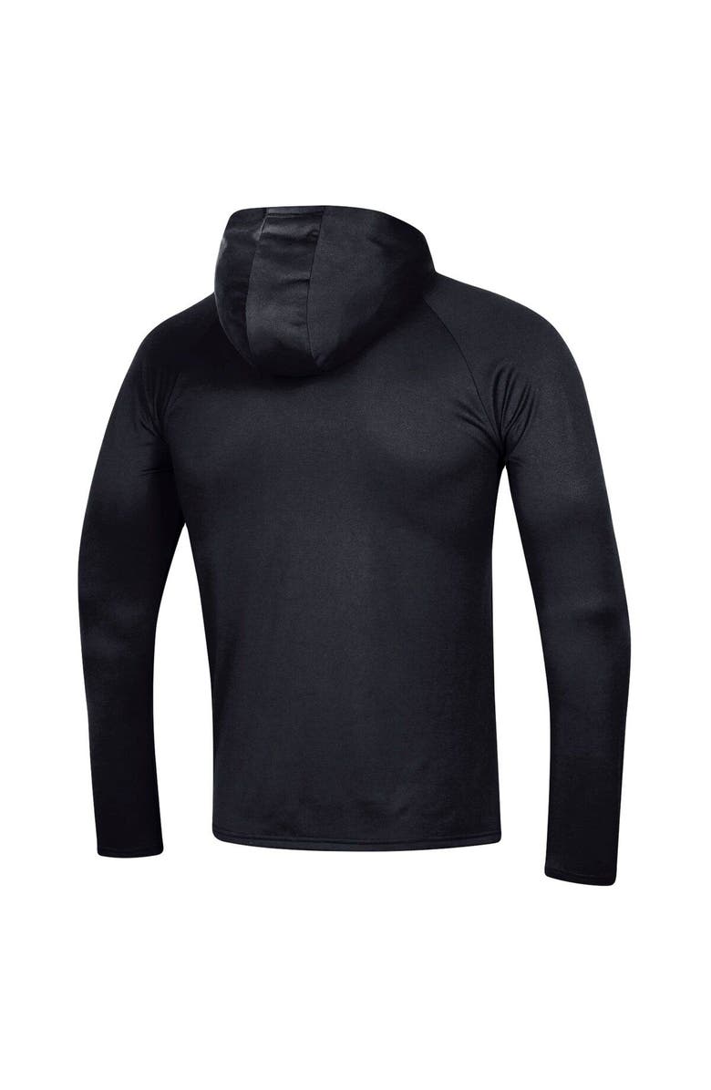 Under Armour Men's Under Armour  Black Northwestern Wildcats School Logo Raglan Long Sleeve Hoodie Performance T-Shirt, Alternate, color, Black