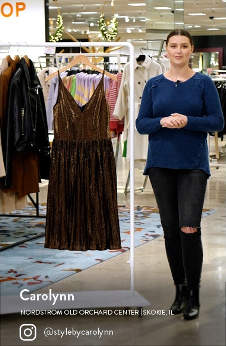 Haley Sparkle Pleated Cocktail Dress, sales video thumbnail