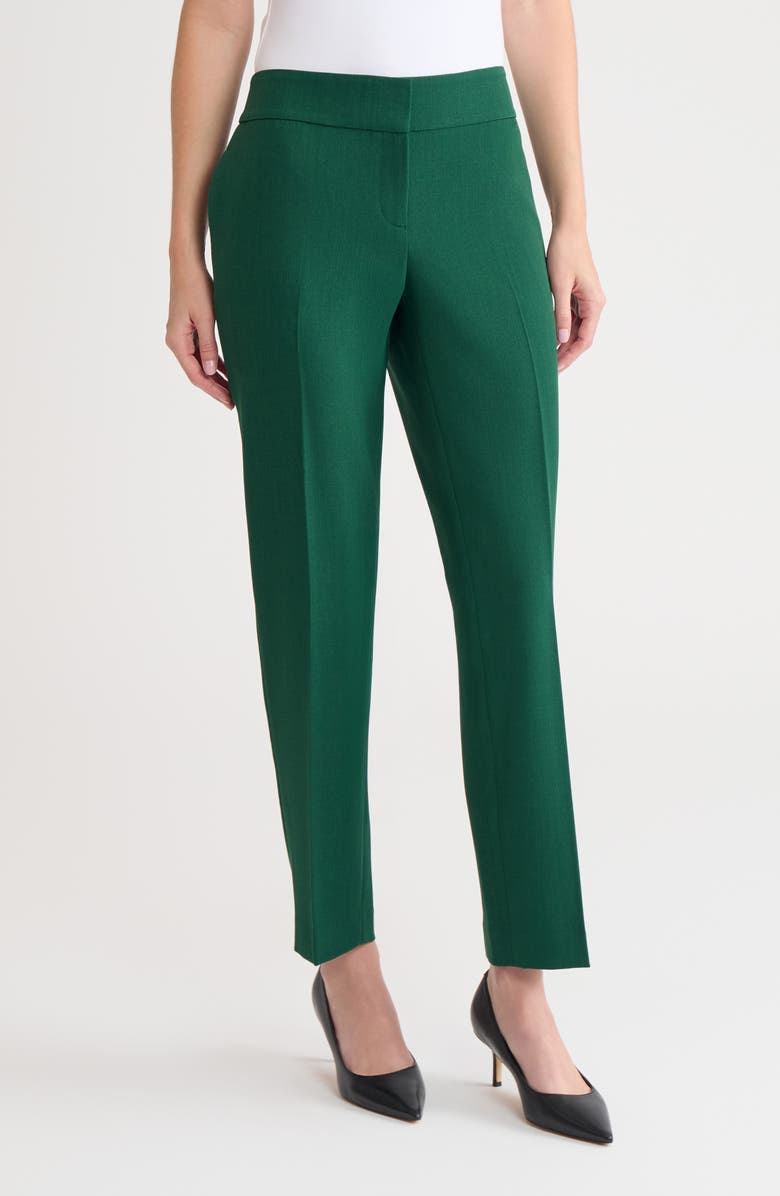 KASPER Classic Fit Slim Leg Pants, Alternate, color, Evergreen